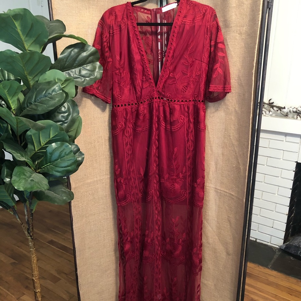 Beautiful embroidered red dress